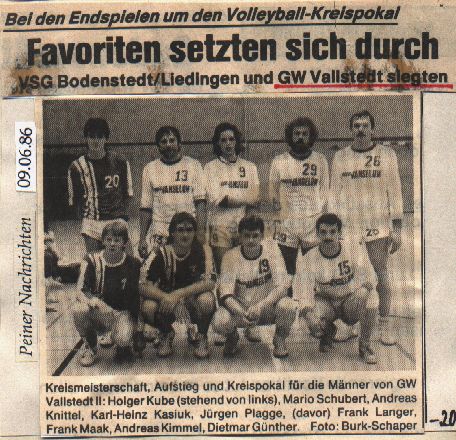 Kreispokalsieger 1986